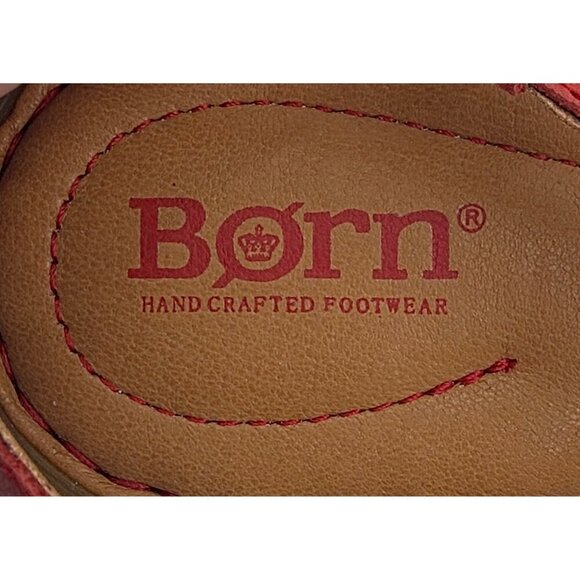 Women's - Born Adana Red Leather Studded T-Strap Sandals, Size 6 - Picture 5 of 5